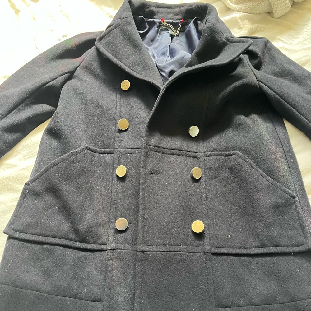 Marc Jacobs Pea Coat Navy Blue